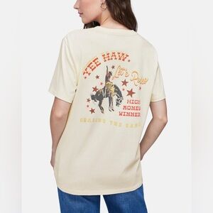 Wildfox Cream Short Sleeve Tee with Graphic Design